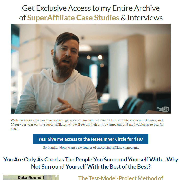 internet jetset immediate upsell