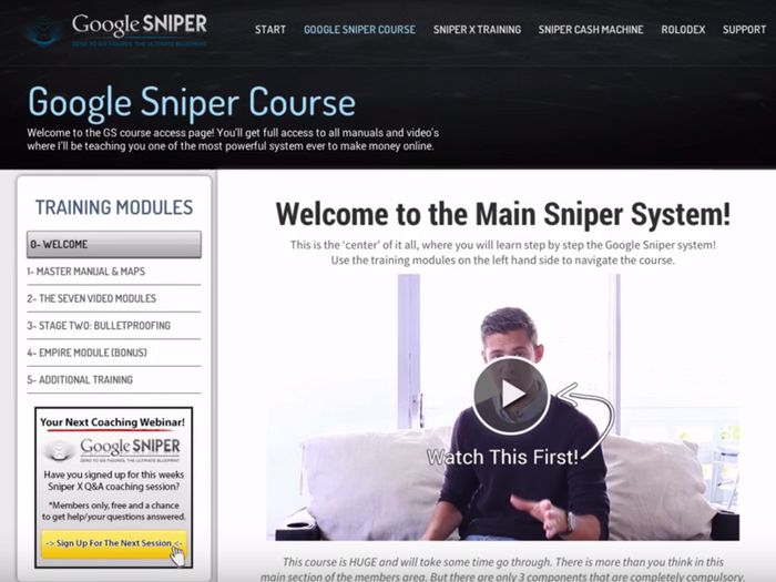 google-sniper-members-area google sniper members area