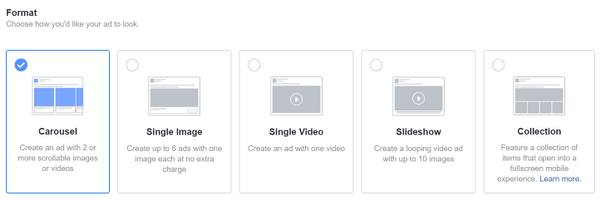 facebook-ads-formats facebook ads formats