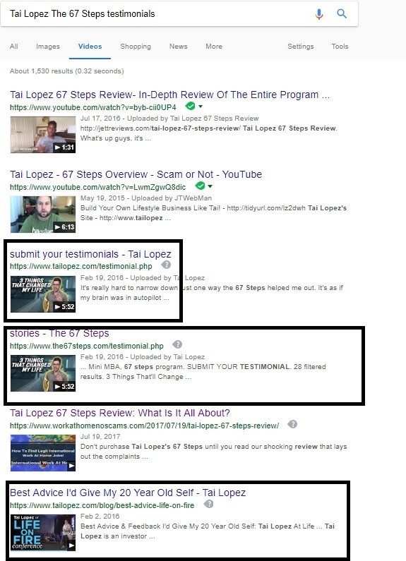 Tai Lopez The 67 Steps Review: The Truth Behind This Course EXPOSED Testimonial 2