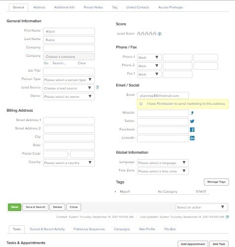 contact-info infusionsoft personalization