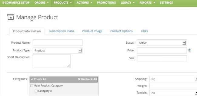manage-product infusionsoft ecommerce