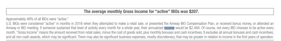 Amway Income Disclosure Statement Amway Income Disclosure Statement