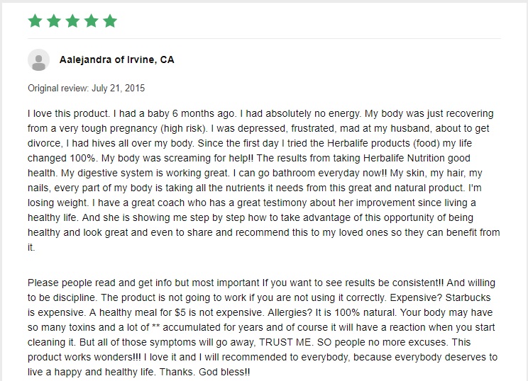 Herbalife Positive Product Review 1 Herbalife Positive Product Review 1