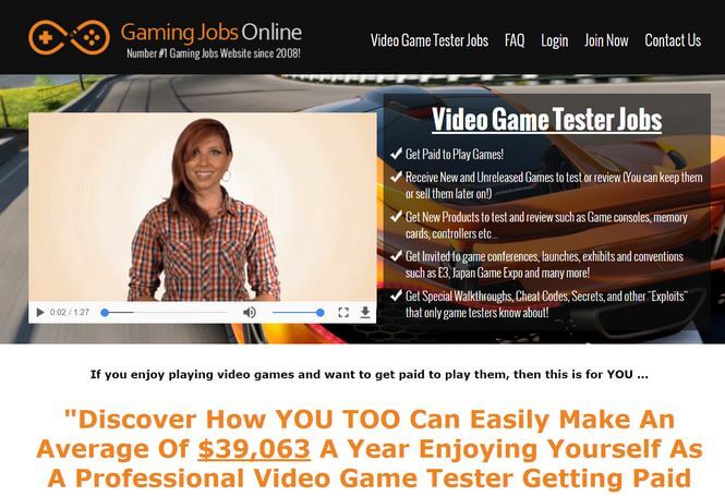 Gaming Jobs Online Sales Page