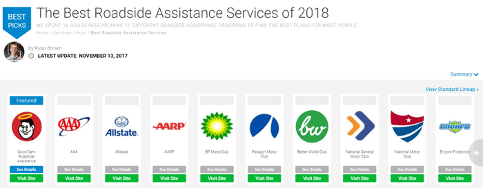 best roadside assistance services 2018