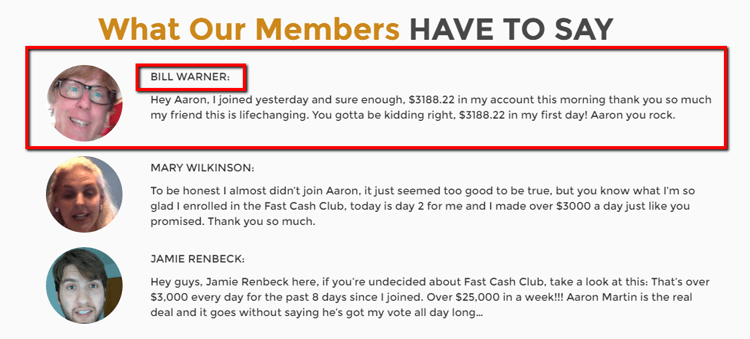Fast Cash Club Bill Warner
