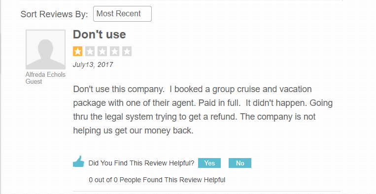 Global Travel International Negative Comment 1 Global Travel International Negative Comment 1
