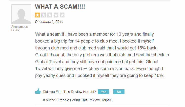 Global Travel International Negative Comment From Member 2 Global Travel International Negative Comment From Member 2