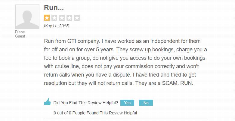 Global Travel International Negative Comment From Member Global Travel International Negative Comment From Member