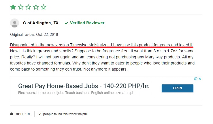 Mary Kay Negative Review