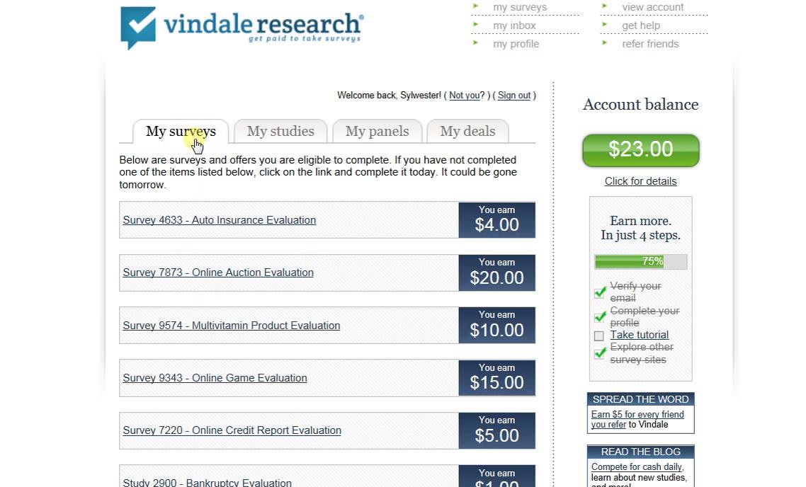 Vindale Research Surveys