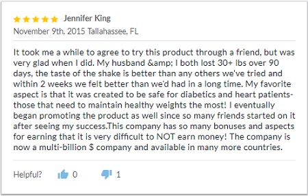 Visalus Second Positive Feedback About Diet