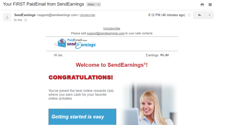 SendEarnings Read Emails