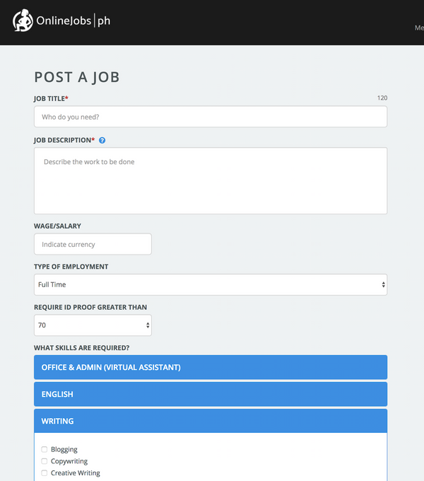 onlinejobs.ph job post