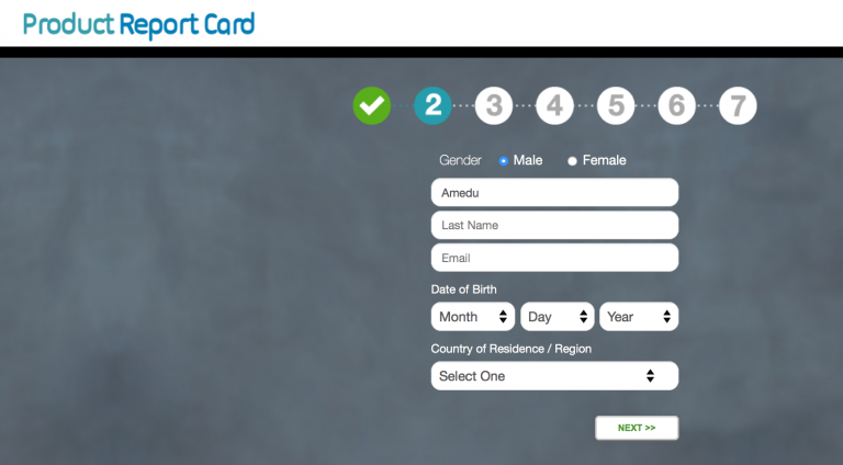 Product Report Card Signing Up Product Report Card Signing Up