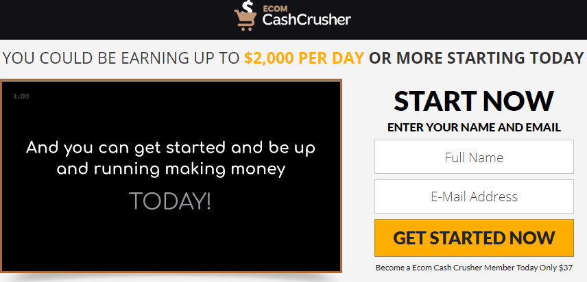 Ecom Cash Crusher Landing Page