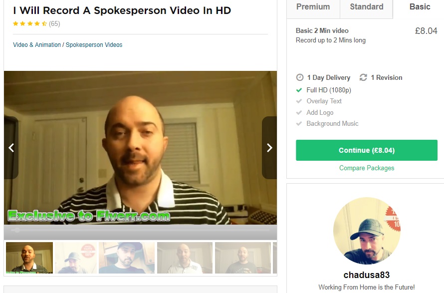 Bulletproof Profits Review - Actual Fiverr Profile