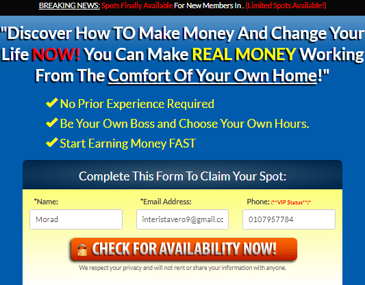 Is Cash In On That Passion a Scam - Landing Page