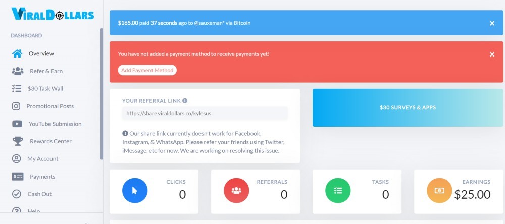 Viral Dollars Review - Members Dashboard Viral Dollars Review - Members Dashboard