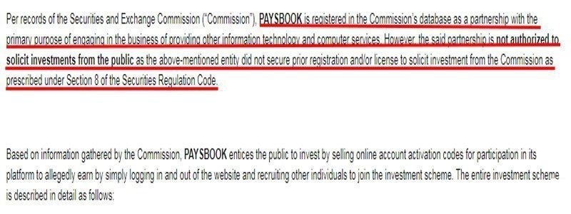 Paysbook Review - SEC Warning Paysbook Review - SEC Warning
