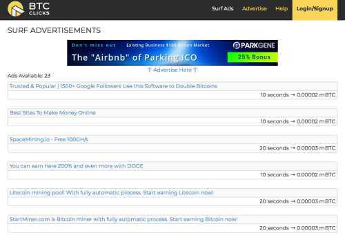 BTCClicks Review - Sample Dashboard BTCClicks Review - Sample Dashboard
