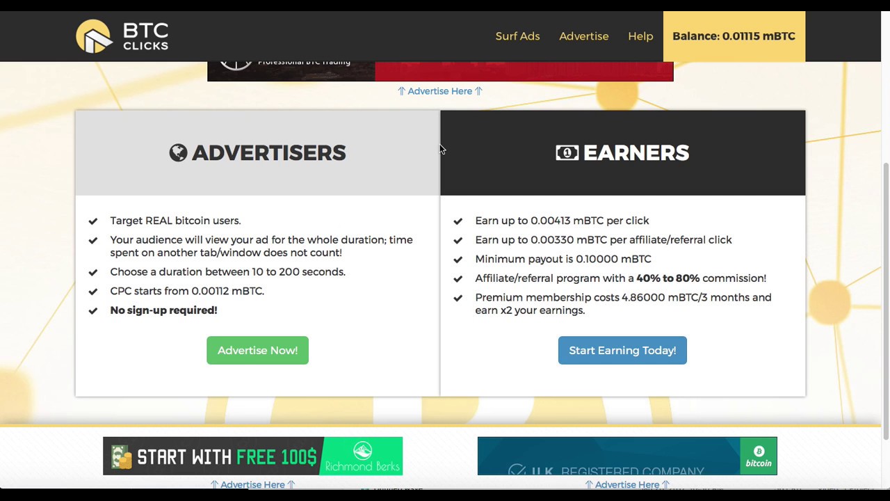 BTCClicks Review - Sign up as Earner BTCClicks Review - Sign up as Earner