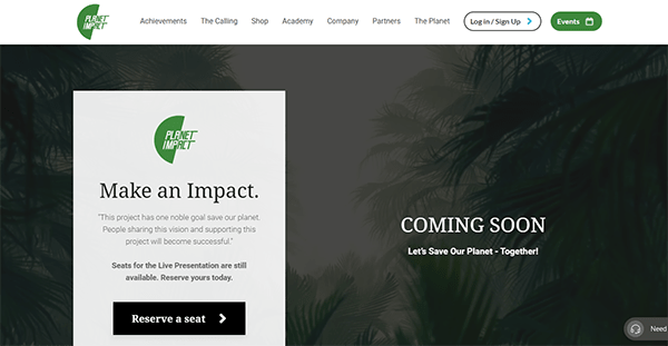 Planet Impact Review - Landing Page