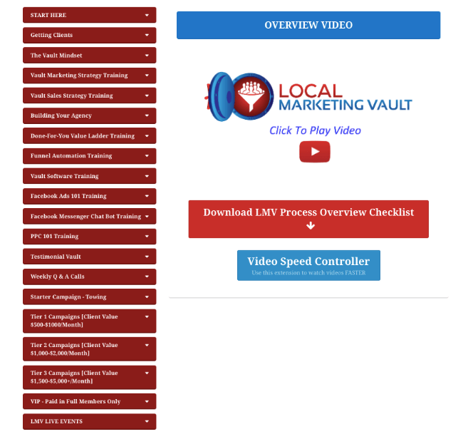 Is Local Marketing Vault a Scam - Dashboard