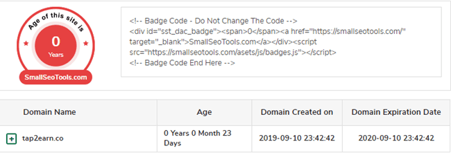 Tap2Earn Review - Domain Age Tap2Earn Review - Domain Age