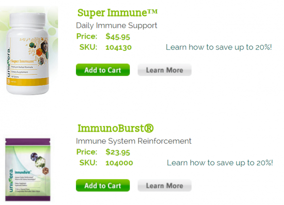 Is Univera a Scam - Product Page
