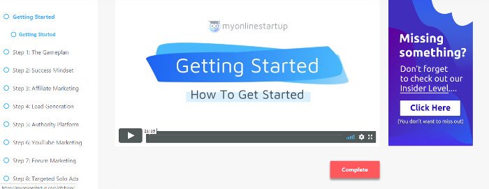 My Online Startup Review - Members Dashboard My Online Startup Review - Members Dashboard