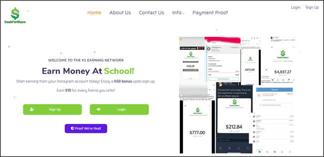 What Is CashForShare - Landing Page