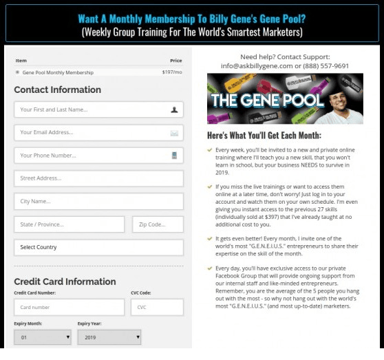 Billy Gene Is Marketing Review - The Course Content Billy Gene Is Marketing Review - The Course Content