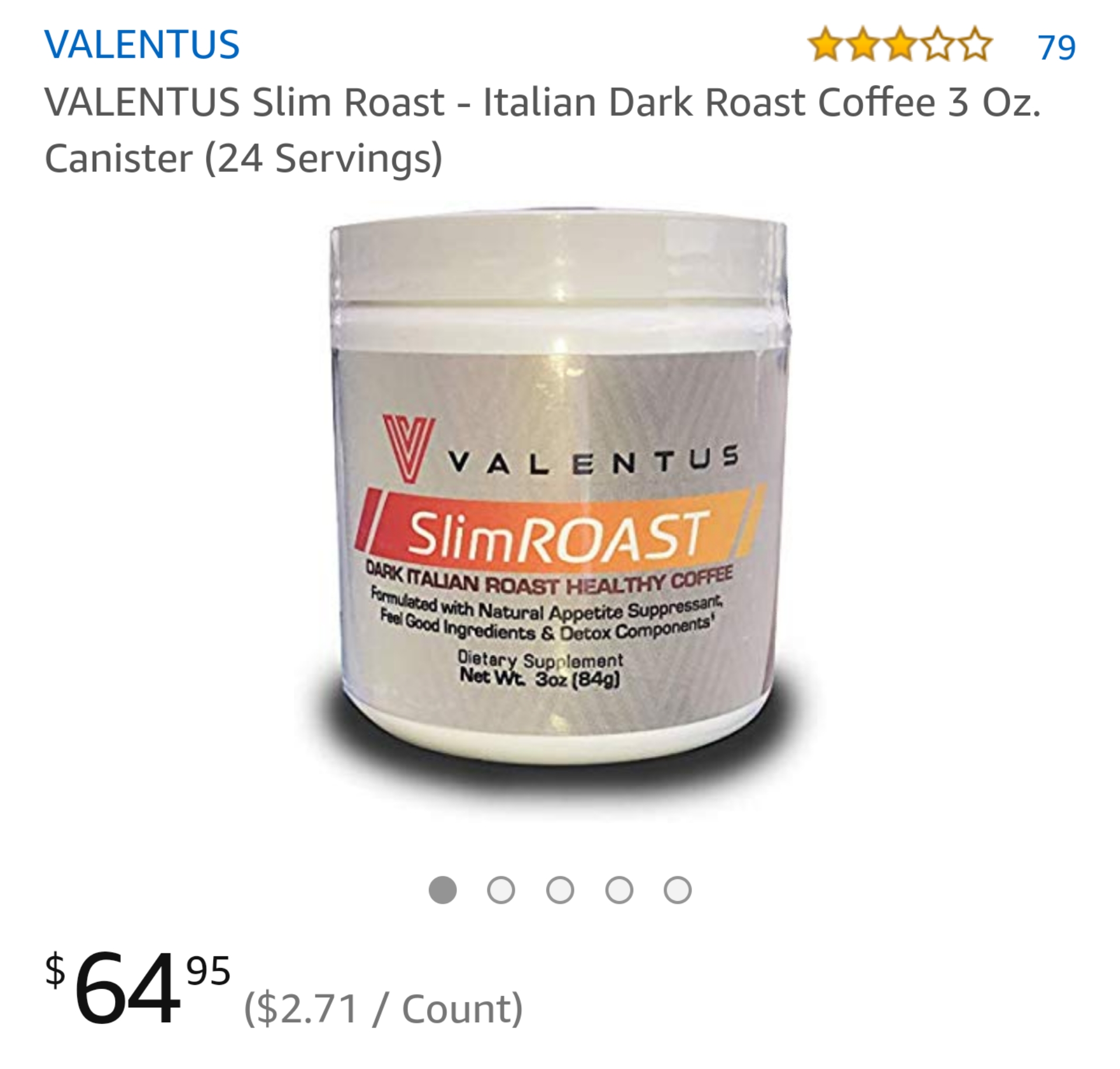 Valentus Review - Amazon Listing For SlimRoast