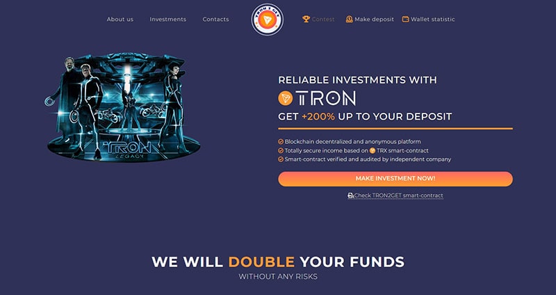 What Is Tron2Get - Landing Page
