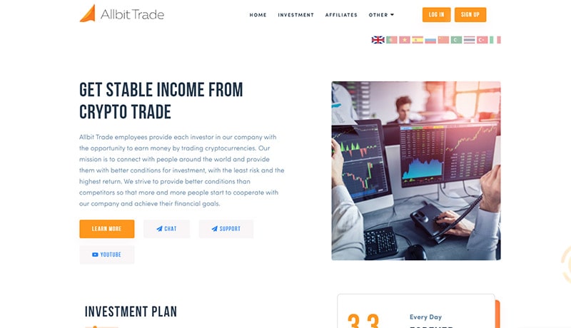 What Is Allbit Trade - Landing Page
