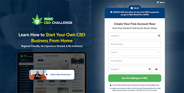 What Is 90 Day CBD Challenge - Landing Page
