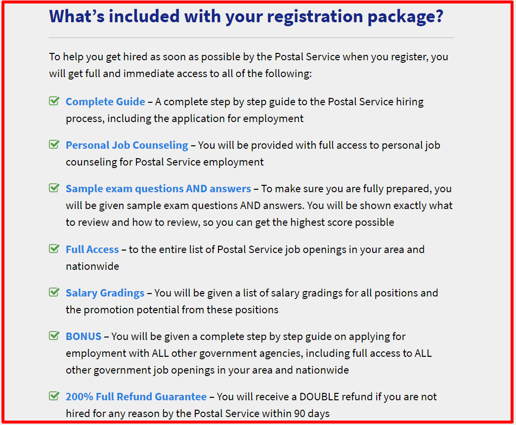 Is Postal Jobs Source a Scam - Registration Package