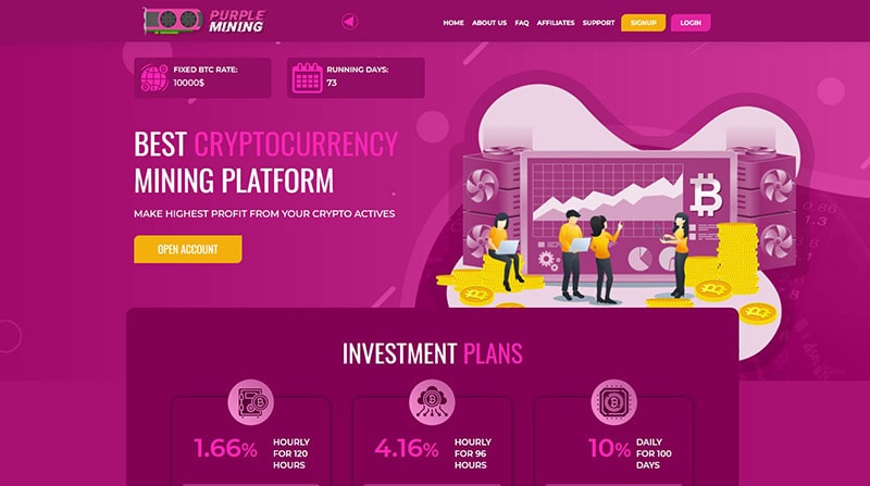 Purple Mining Review - Landing Page