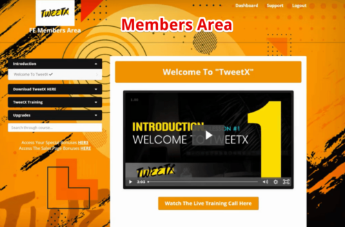 TweetX Review - Members Area