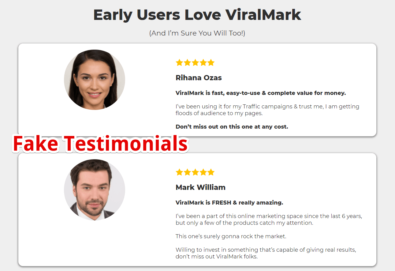 What Is ViralMark - Fake Testimonials